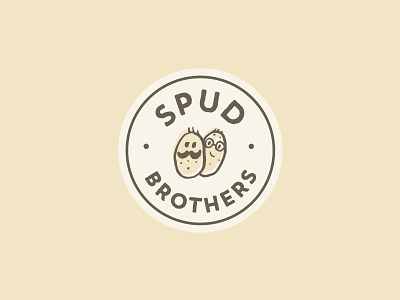 Spud Bros 2 brothers circle logo potato potatoes sticker