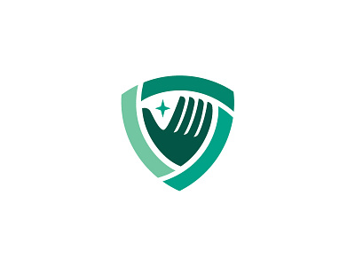 Washington Asbestos Services crest green hand icon logo renew shield star