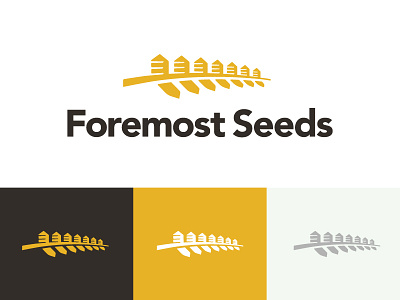 Foremost Seeds (final) agriculture branding farm farmer foremost granaries icon logo seed seeds shadows wheat