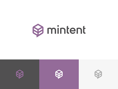 Mintent Re-brand box content leaf logo mint purple rebrand speech bubble wireframe