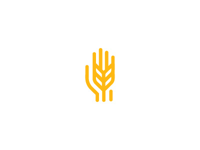 Farming Icon farm farming gold hand icon logo wheat yellow