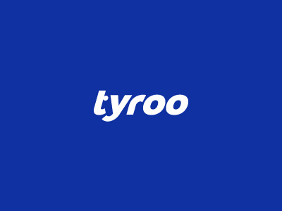Tyroo blue custom eyes face negative space typographic tyroo