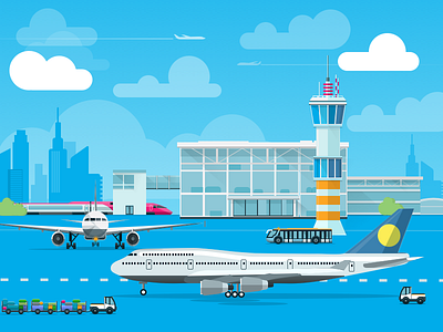 Airport flat illustration vector