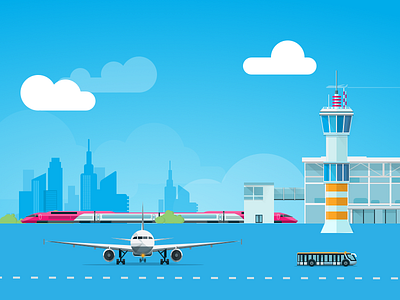 airport illustration airport flat illustration vector