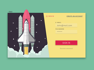 Sign in form flat form sign in ui ux vector