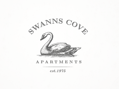 Logo design appaptments design flat gravure hotel illustrator logo sckrechboard social swan vector