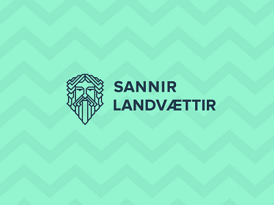 Iceland Logo art design flat iceland landvÆttir line logo sannir vector