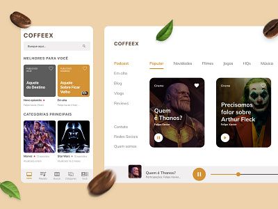 Coffeex Podcast - Site Institucional app design desktop mobile site ui ux web website