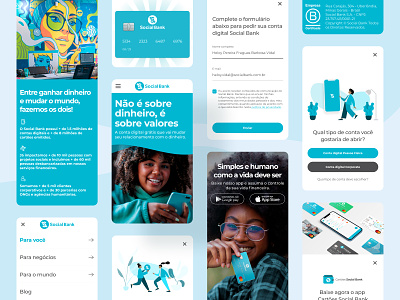 Social Bank - Site institucional app banco bank brasil brazil card credit design digital finance fintech illustration photo site social socialbank ui ux web website