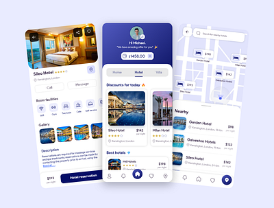 Hotel Reservation Application app branding design icon illustration logo typography ui ux vector