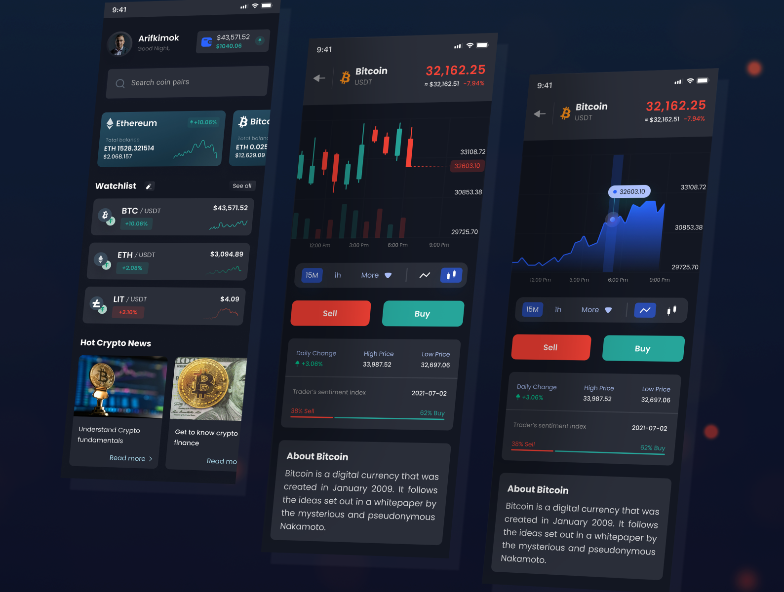 cryptocurrency platform screenshots