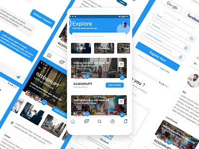 Event App adobexd app blue clean clean ui event event app mobile mobile app ui ux