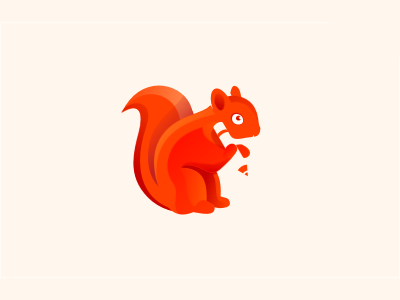 Squirrel1 animal illustration logo pencil red squirrel