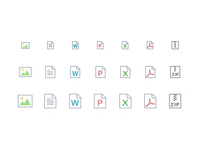 File Type Icons document excel file icons image pdf type word