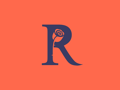 Rose flower initial logo logotype monogram rose