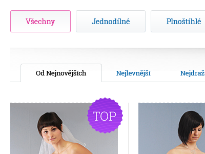 Wedding shop tabs blue category clean menu navigation pink products purple sexy simple tag