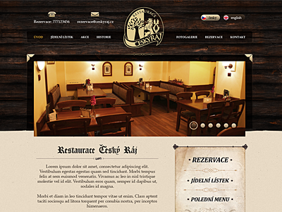 Czech restaurant full blackletter brown gold pattern tradition wood wooden yellow