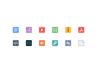 Distinctive icon pack for a file storage