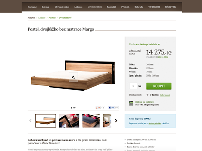 E-shop with furniture product detail