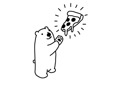 Bear Pizza bear bear illustration cartoon cartoon art cartoon character cartoon design design food gift hand drawing line art line drawing logo pizza print shirt sticker