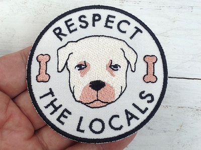 Respect the local Iron on Patch design drawing embroidery embroidery patch hand drawing iron on patch line drawing logo patch patch design patchwork shirt