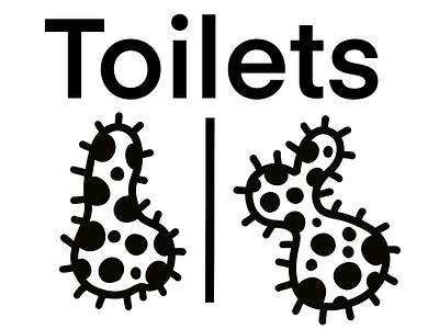 Toilet sign. bacteria female male man men toilet sign virus woman women