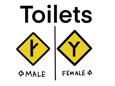Toilet sign again female loo male man men road road sign sign symbol restroom toilet traffic woman women