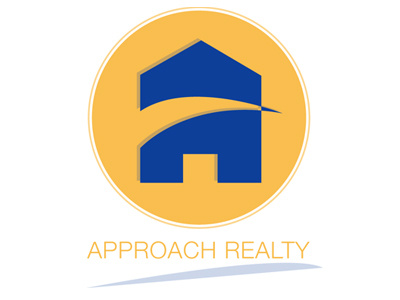 Approach realty branding estate house identity logomark orange real realty