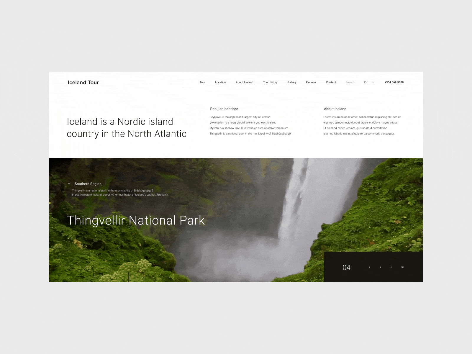 Iceland animation behance clean dribbble iceland interface minimal tour tourism typography ui ux web webdesig website white