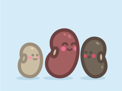 The Bashful Beans bashful bean beans characters contour cute illustration lines