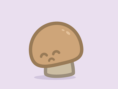 The Melancholy Mushroom character design cute illustration illustrator kawaii mushroom purple vector vegan