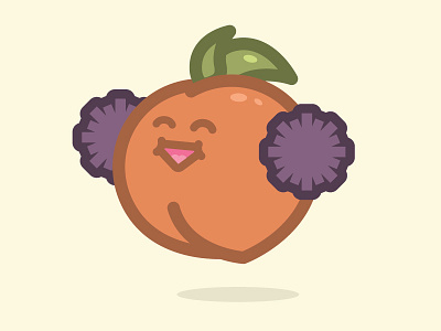 The Peppy Peach character design cute food icon icon design illustration illustrator kawaii peach vegan