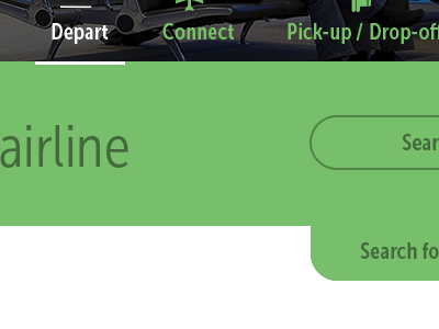 Flight Site airline airport green nested search tab ui ux