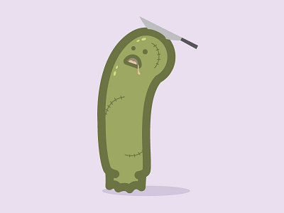 The Zombie Zucchini character cute food halloween illustration illustrator kawaii vegan walking dead zombie