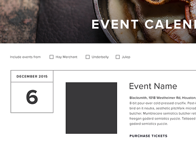 Event Calendar Design calendar calendar page event page events ui user interface ux web design