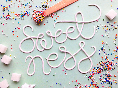Sweetness bakery clay food lettering handlettering handmade lettering letters polymer clay sprinkles sugar sweet typography