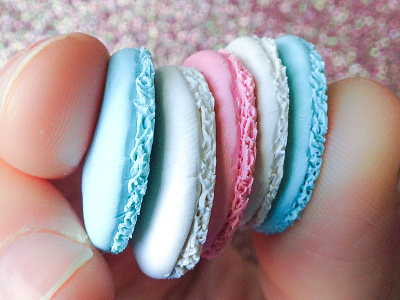 Macaron Shells bakery blue colorful craft glitter handmade macaron patisserie pink texture white