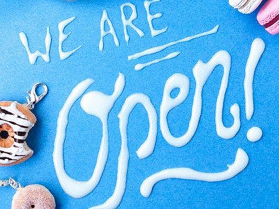 Open for Business Lettering blue food lettering food type food typography foodlettering hand lettering handlettering lettering letters tactile type type typography