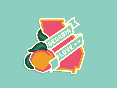 Georgia Love georgia love magnet peach pin pink south southern states sticker united states usa