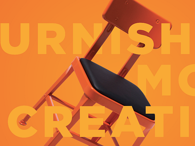 Furnishing Modern Creativity branding chair furniture letters media orange print type typographic typography