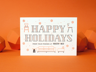 Industry West 2017 Holiday Card card christmas cute design greeting card holiday illustration illustrator vector vector art vector illustration