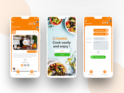 Cookla app design flat ui ux