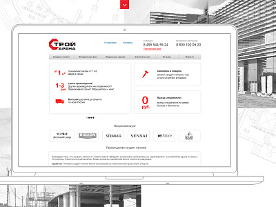 Строй Арена. Производство сэндвич-панелей брендинг дизайн логотип сайт