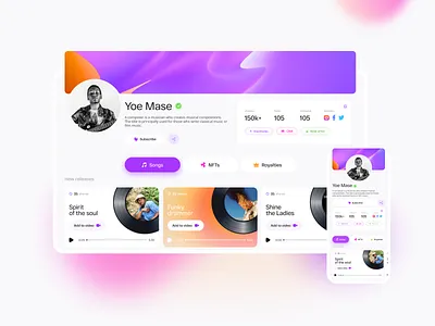 NFT + SaaS Platform and Website Design art artist color creator design music music platform nft platform royalties saas songs stylish ui ui design ux ux design ux research web website