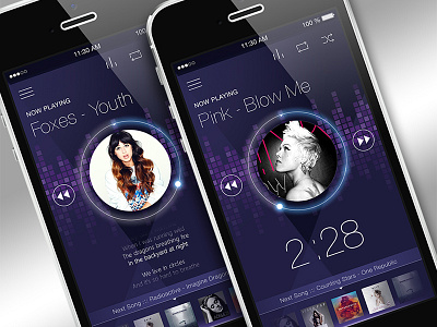 Music Player Concept android app flat interface ios iphone mobile music musicplayer playlist ui ux