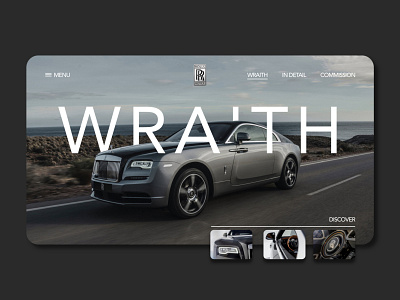 Rolls Royce Wraith - Homepage Hero Design 2d 3d app branding design digital design flat graphic design home page icon illustraion landing page logo minimal rolls royce typogaphy ui vector web design website