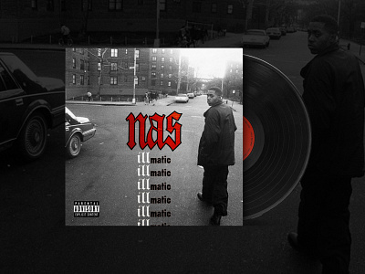 Nas - Illmatic Vinyl Cover app artwork branding cd design classic design digital design graphic design hiphop illustraion logo music nas print rap rapper typography ui vector vinyl cover