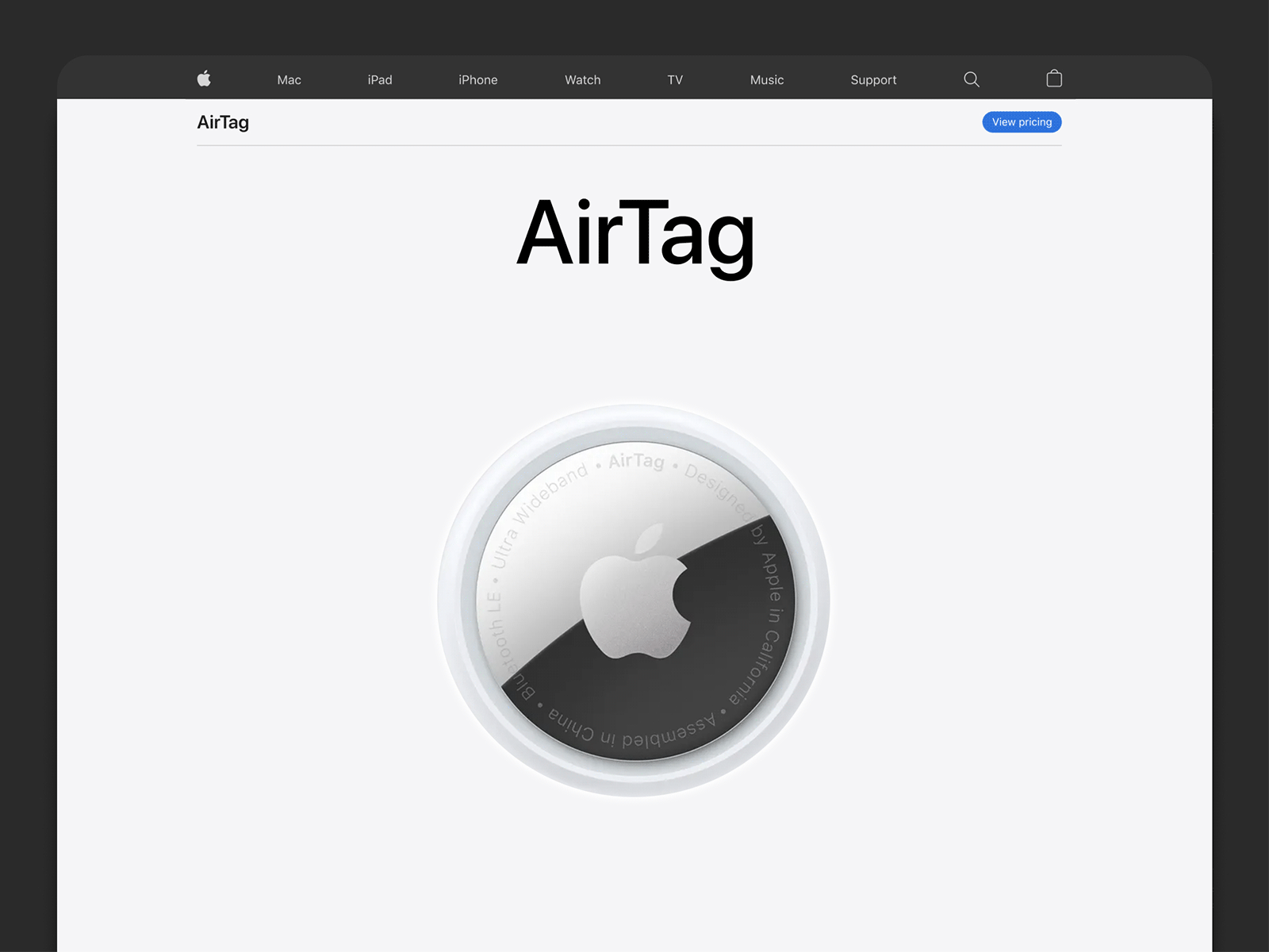 Apple AirTag - Hero Design airtag airtags animation app apple branding design digital design gif graphic design iphone landing page logo motion graphics product page tracker ui vector web design webpage