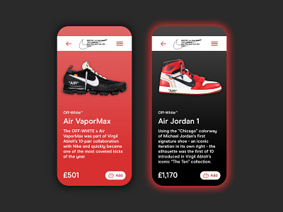 Nike x Off-White™ App - UI Design