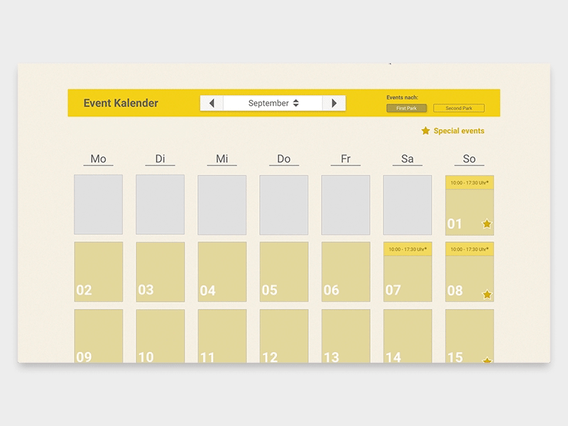 event calendar prototype draft